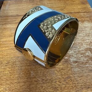 Coach Gold and Blue/White enamel bracelet